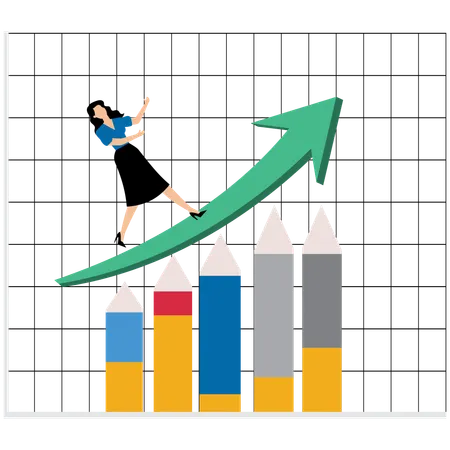 Empresária trabalhando no desenvolvimento de negócios  Illustration