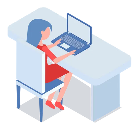 Empresaria Empresaria Em Traje De Negocios Trabalhando Em Sua Mesa De Escritorio Mulher Sentada Com Laptop Navegando Na Internet Gerente Usa Computador Tecnologia Moderna Para Trabalhar Escriturario Trabalhador De Escritorio No Local De Trabalho Ilustração