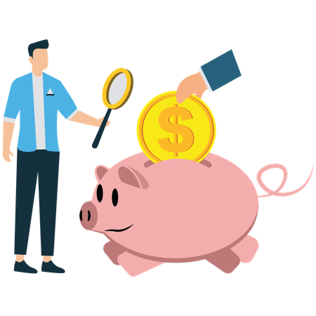 Empresario ahorrando dinero  Ilustración