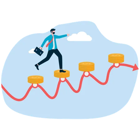 Empresário alcança crescimento financeiro  Ilustração