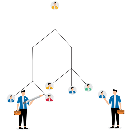 Empresário alocando recursos empresariais  Ilustração