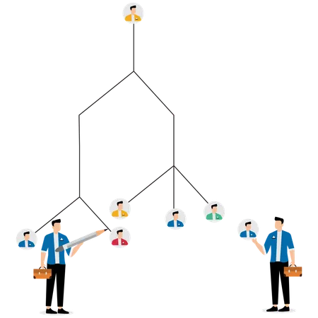 Empresário alocando recursos empresariais  Ilustração