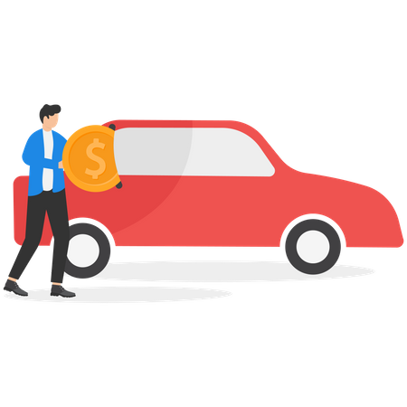 Empresário aluga carro emprestado  Illustration