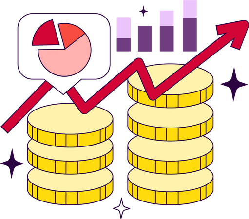 Empresário analisa análises financeiras  Ilustração