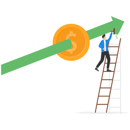 Empresário analisa crescimento do lucro  Ilustração