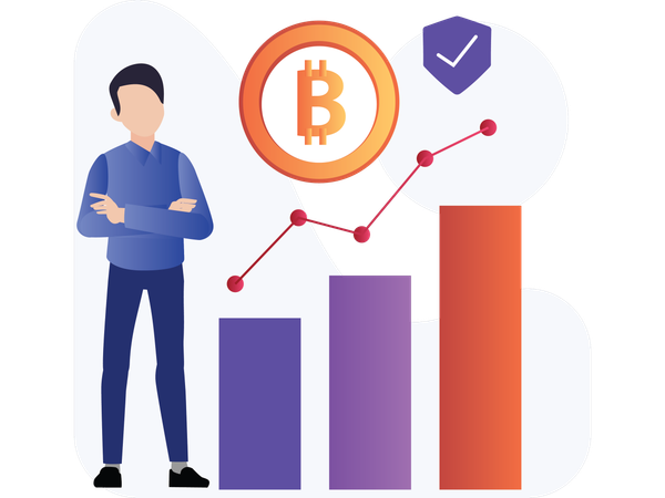 Empresário analisa crescimento do Bitcoin  Ilustração
