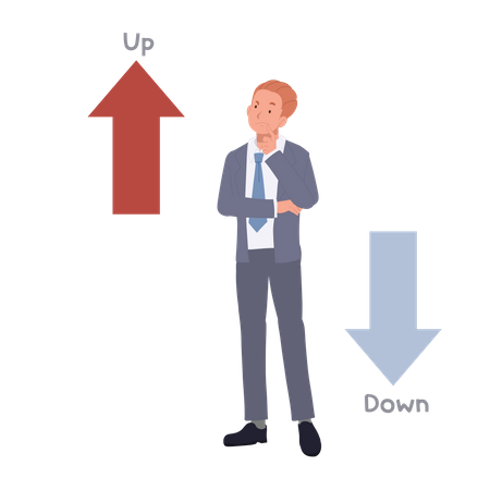 Empresário analisando ações  Ilustração