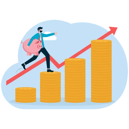 Empresário analisando gráfico de lucro  Ilustração