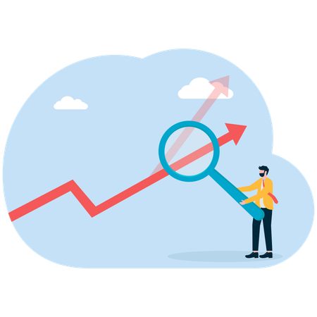 Empresário analisando gráfico de negócios  Ilustração