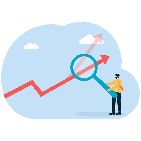 Empresário analisando gráfico de negócios  Ilustração