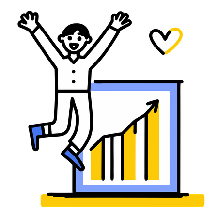 Empresário analisando gráficos de negócios  Ilustração