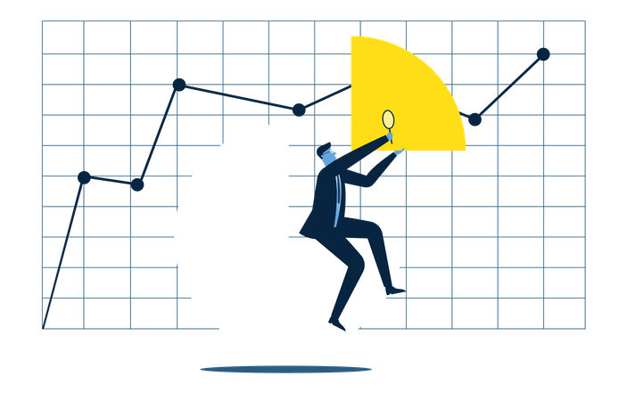 Empresário analisando o crescimento do negócio  Ilustração