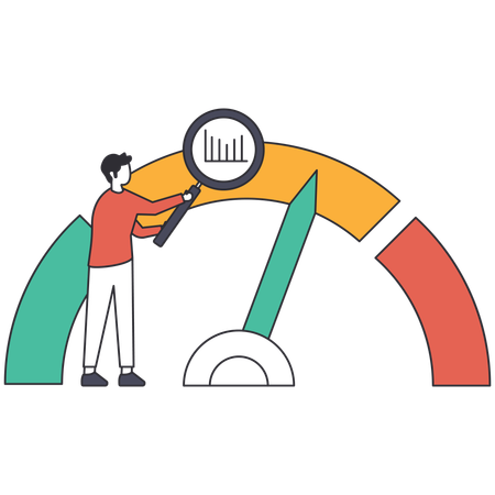 Empresário analisando pontuação de crédito  Ilustração