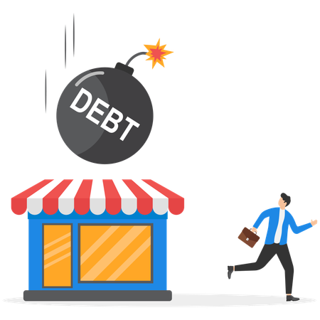 Empresario ante crisis de deuda  Ilustración