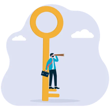 Empresario Aprovechando oportunidades  Illustration