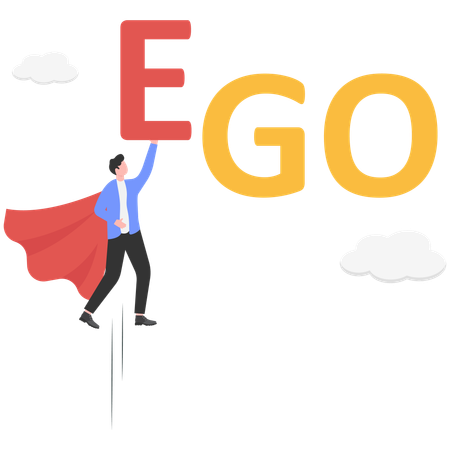 El hombre de negocios abandona su ego  Ilustración