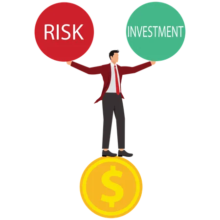 Empresário assumindo risco de investimento  Illustration