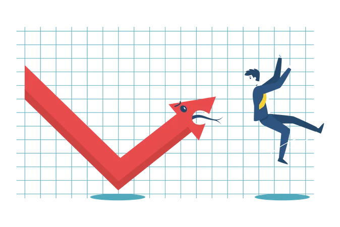 Empresário assumindo risco de investimento  Ilustração