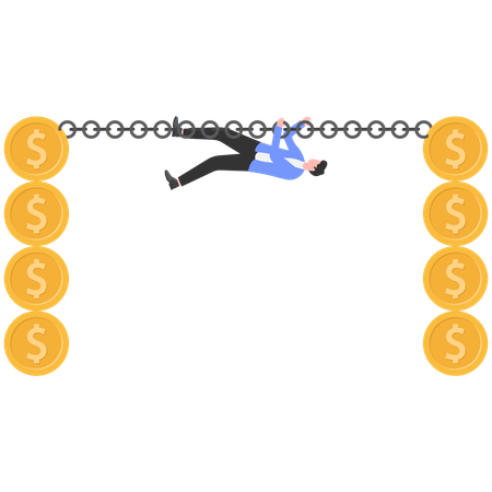 Empresario tomando riesgo financiero  Ilustración