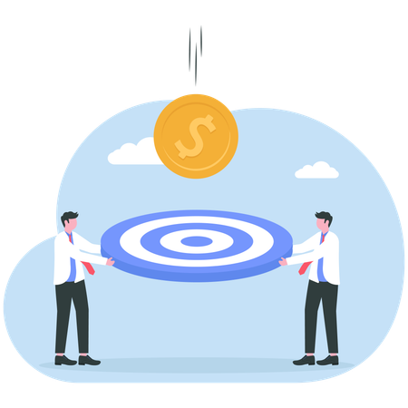 Empresário atingindo meta financeira  Ilustração