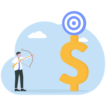 Empresário atingindo meta financeira  Ilustração