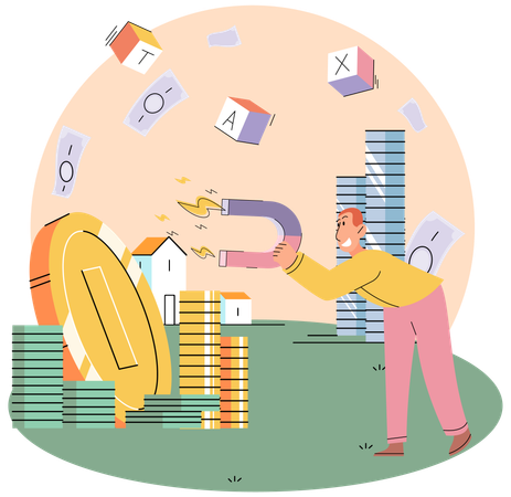 Empresário atrai e economiza dinheiro com ímã gigante  Ilustração