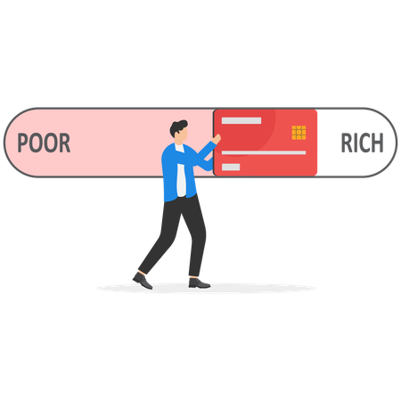 Empresario aumentando su puntuación crediticia  Ilustración