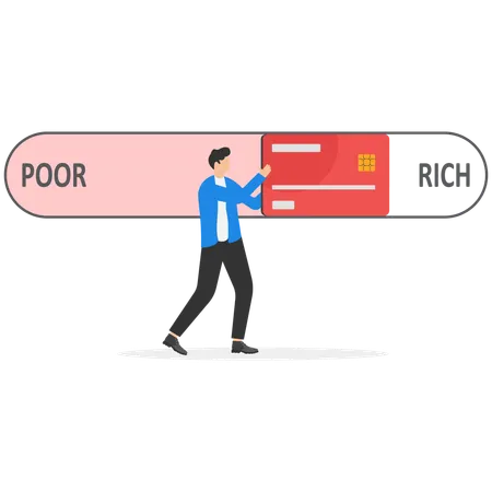 Empresario aumentando su puntuación crediticia  Ilustración