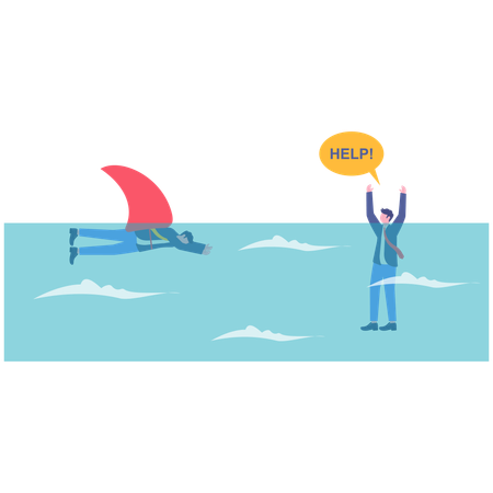 Hombre de negocios con aventuras  Ilustración