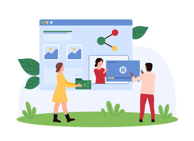 Empresário baixando dados online  Ilustração
