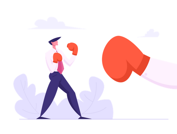 Empresário brigando por discussão  Illustration