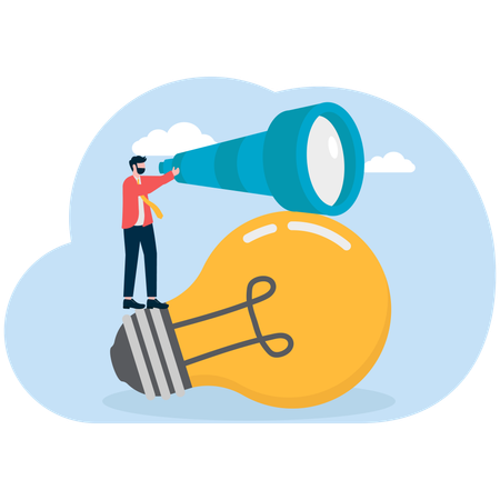Empresário busca ideias inovadoras  Ilustração