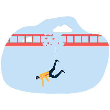 Un hombre de negocios se cae de un puente  Ilustración