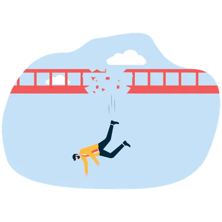 Un hombre de negocios se cae de un puente  Ilustración