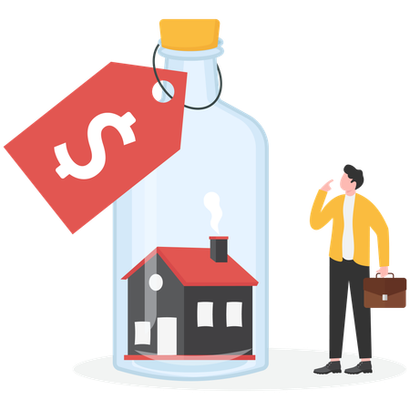 Empresário calcula capacidade de pagamento de hipoteca  Ilustração