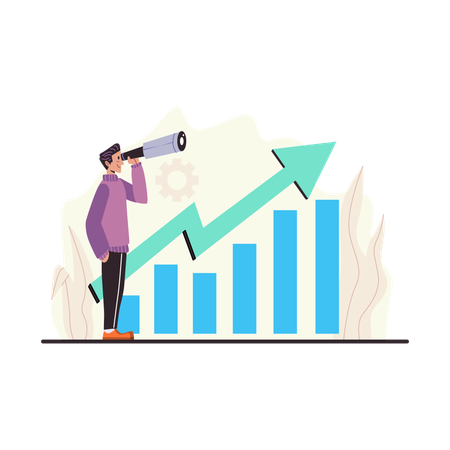 Empresário calculando a previsão financeira  Ilustração