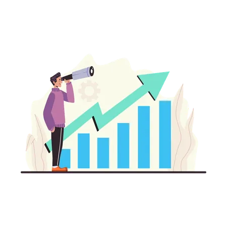 Empresário calculando a previsão financeira  Ilustração