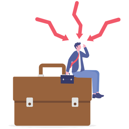Empresario cansado  Ilustración