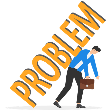 Empresário enfrentando um grande problema comercial  Ilustração