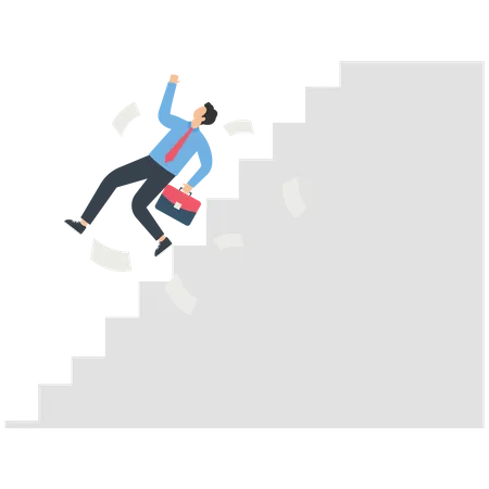 El empresario se cayó de las escaleras  Ilustración