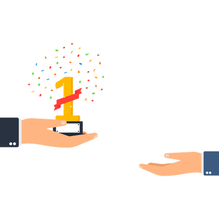 Empresario celebrando una ceremonia de premiación  Ilustración
