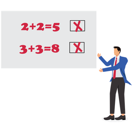 Empresario Verificar error en informe  Ilustración