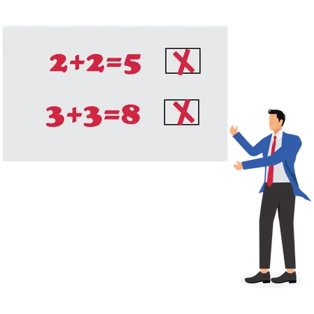 Empresario Verificar error en informe  Ilustración