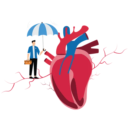 Empresário cobre seguro cardíaco de funcionários  Ilustração