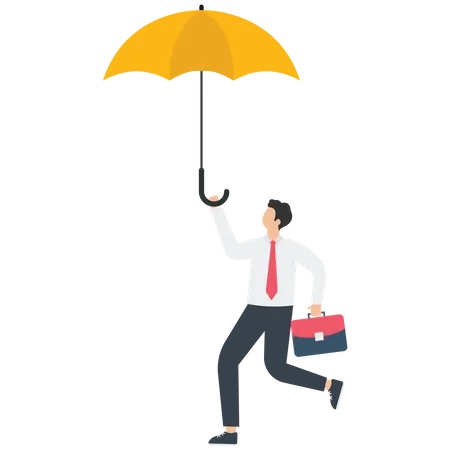 Empresário com guarda-chuva  Ilustração