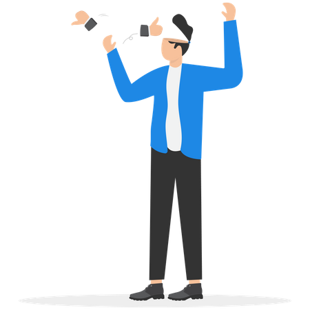 Empresário com mentalidade positiva  Ilustração