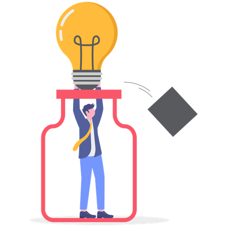 Un empresario comparte una idea con un empleado  Ilustración