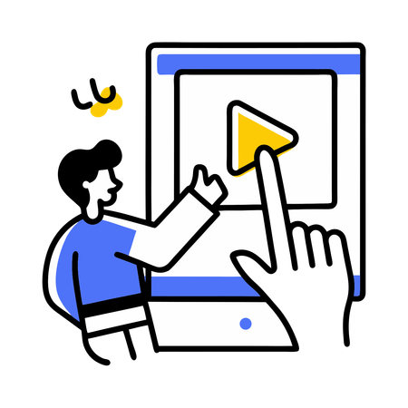 Empresário compartilha vídeo na internet  Ilustração
