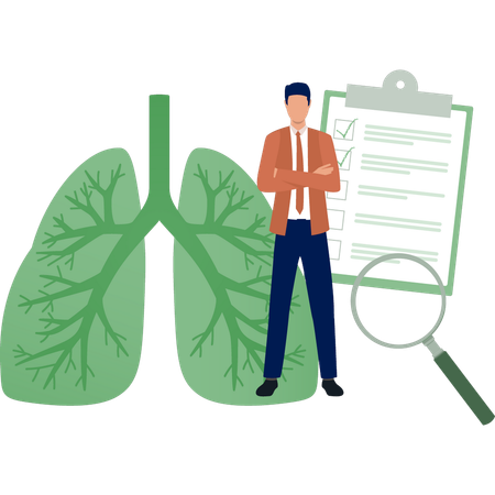 Informe de control de pulmones de empresario  Ilustración