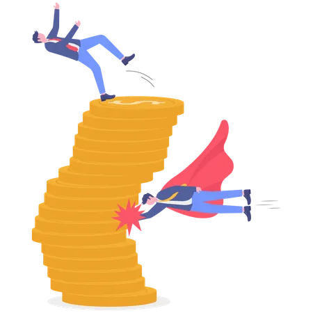Hombre de negocios con autoridad sobre el dinero  Ilustración